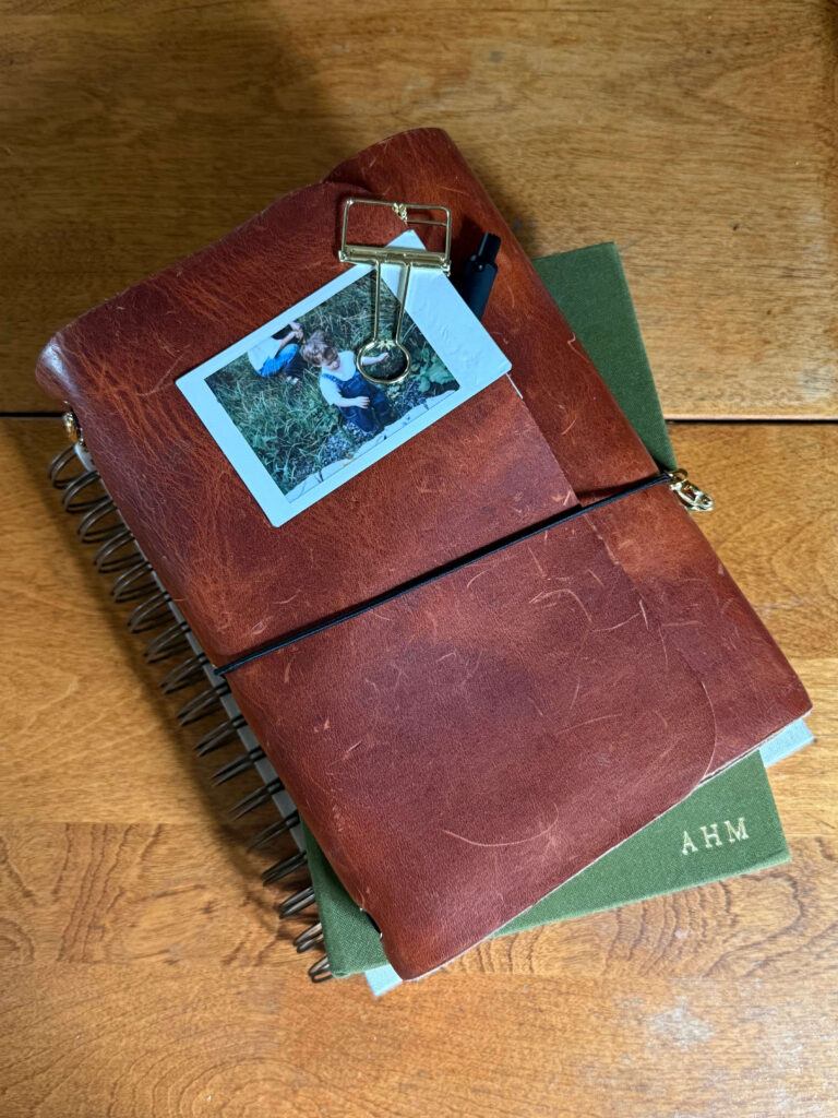 overhead photo of journal