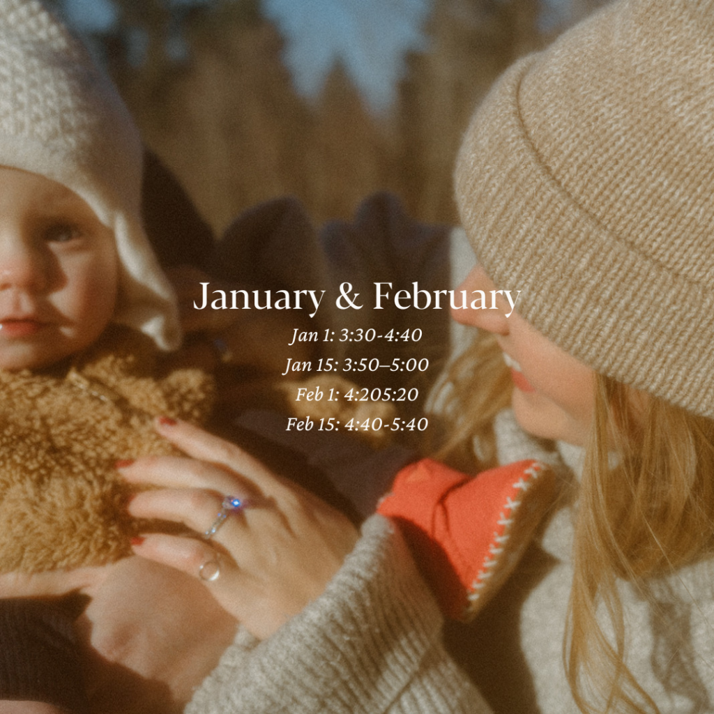 the best time of day to take family photos outside - January and February 