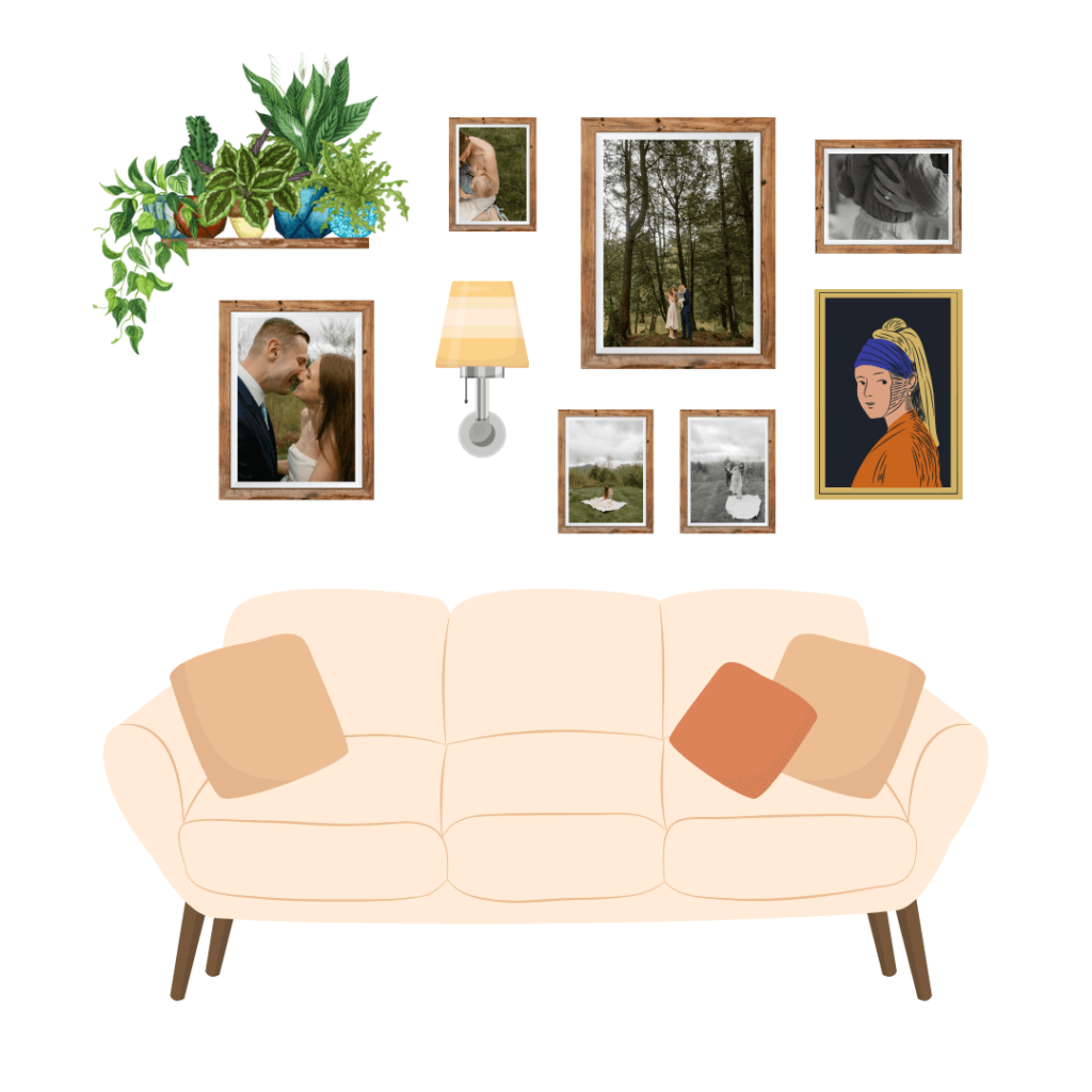 Print and Display Your Family Photos: Living Room Gallery Wall Inspiration