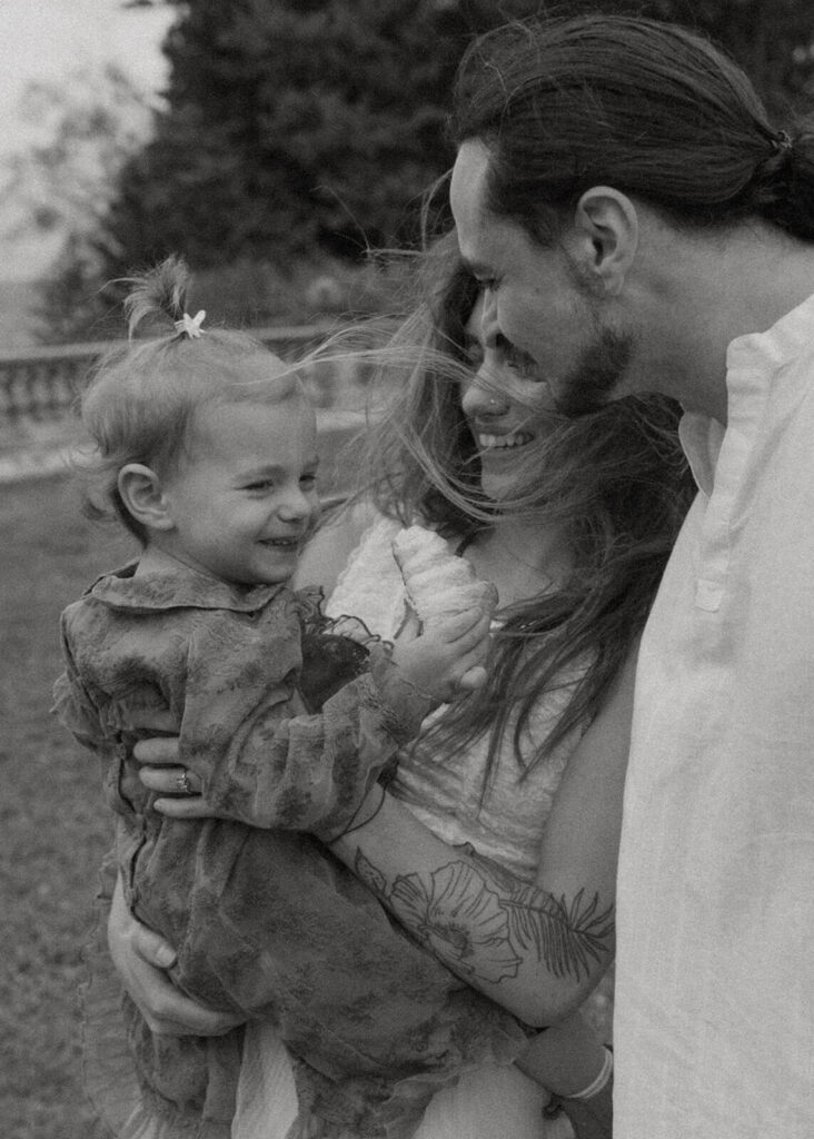 Shelburne Farms photo locations — family session in the formal gardens with Lake Champlain backdrop